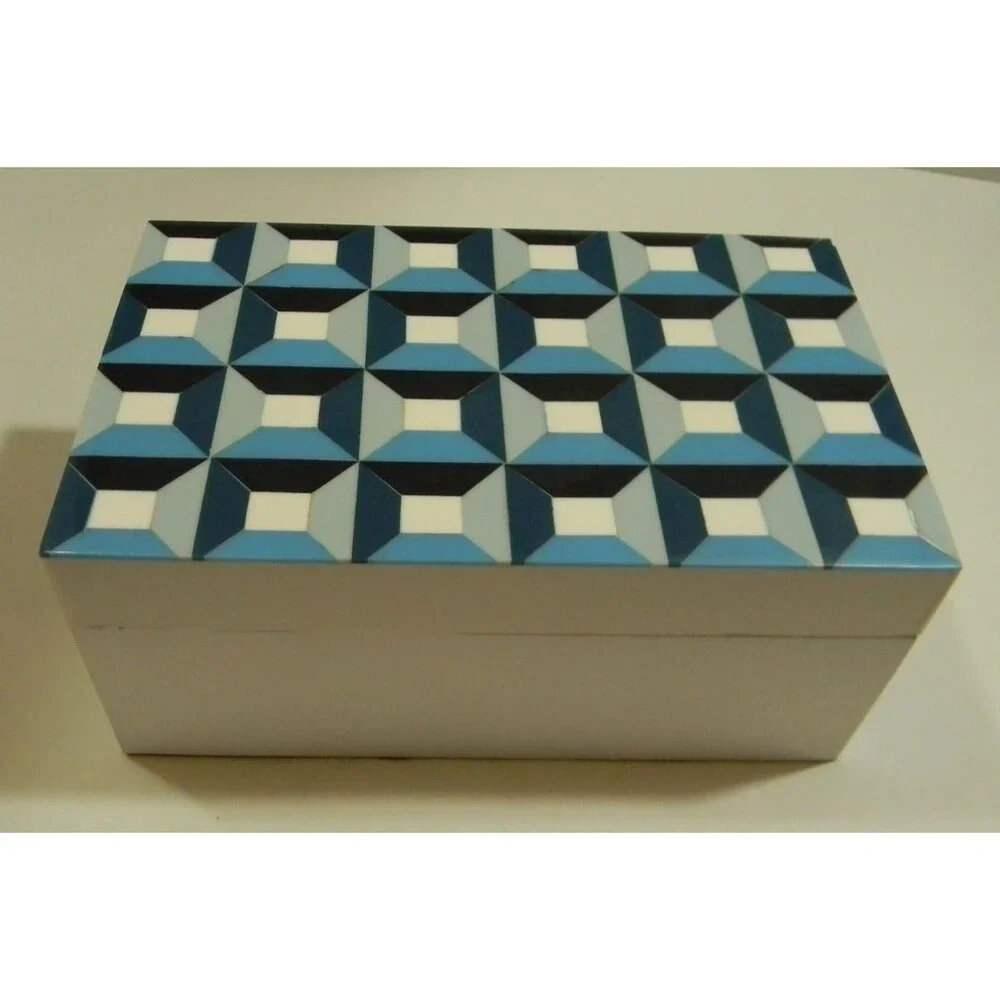 Dalton & Smith Modern Decor Box Jewelry Trinket Wood Lined NWT